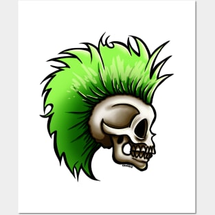 Punk Skull (Green Version) Posters and Art